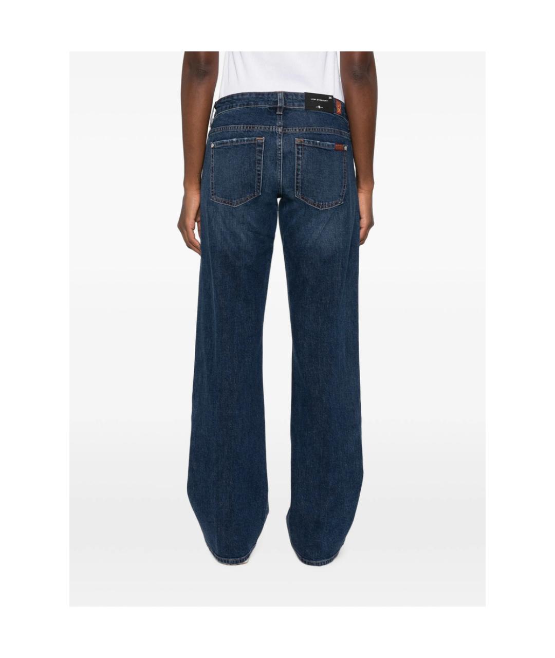 7 FOR ALL MANKIND Синие хлопковые прямые джинсы, фото 2