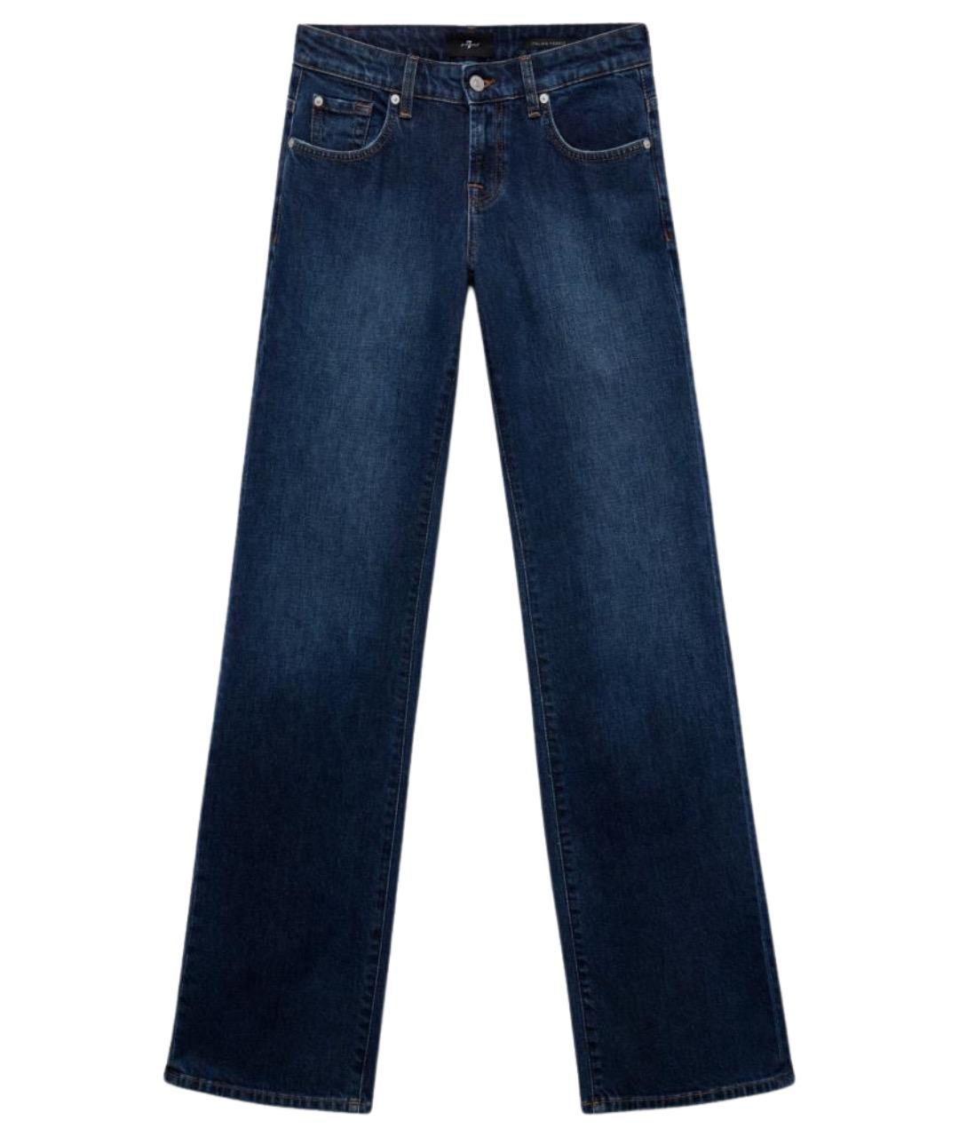 7 FOR ALL MANKIND Синие хлопковые прямые джинсы, фото 1
