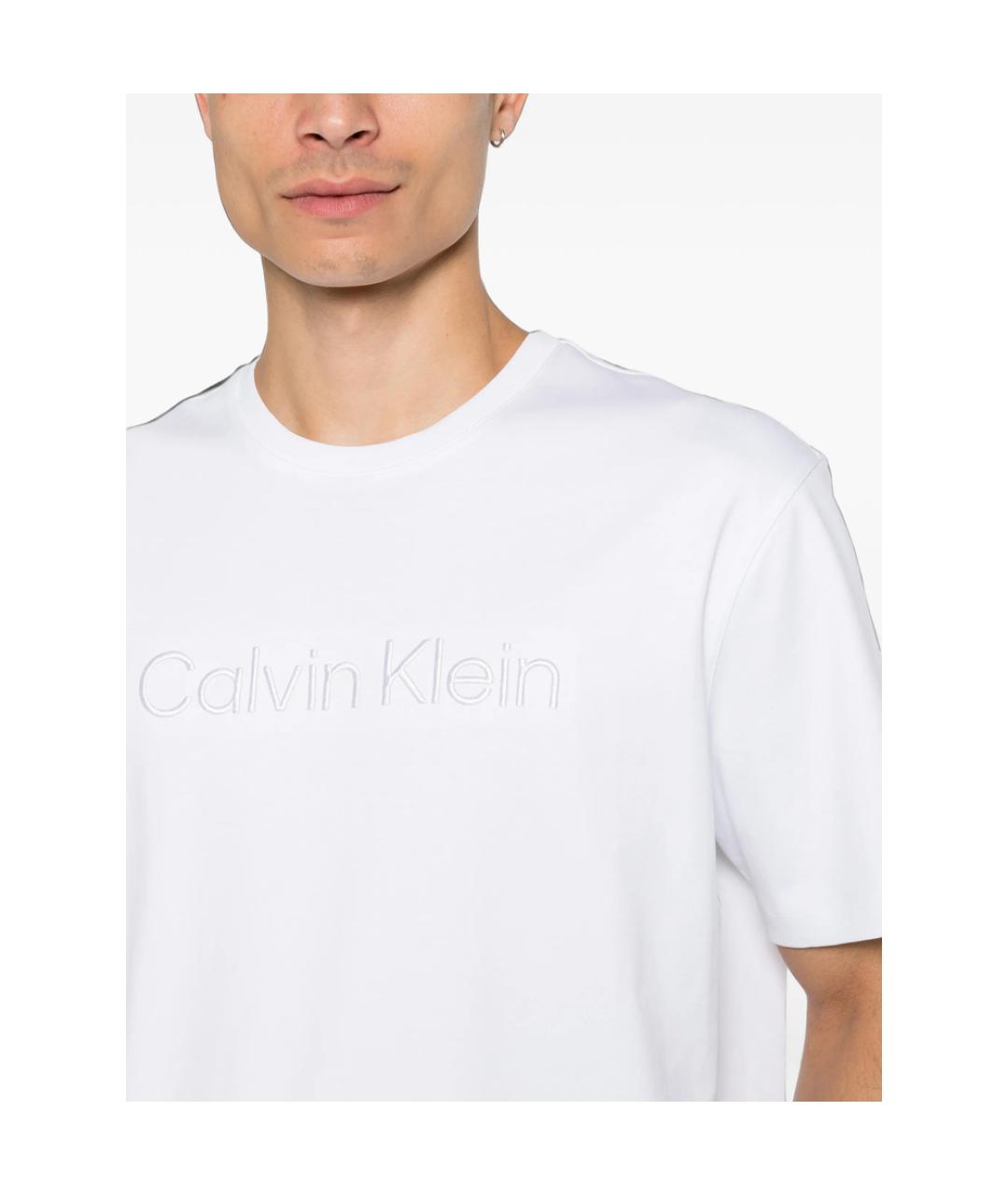 CALVIN KLEIN Белая хлопковая футболка, фото 4