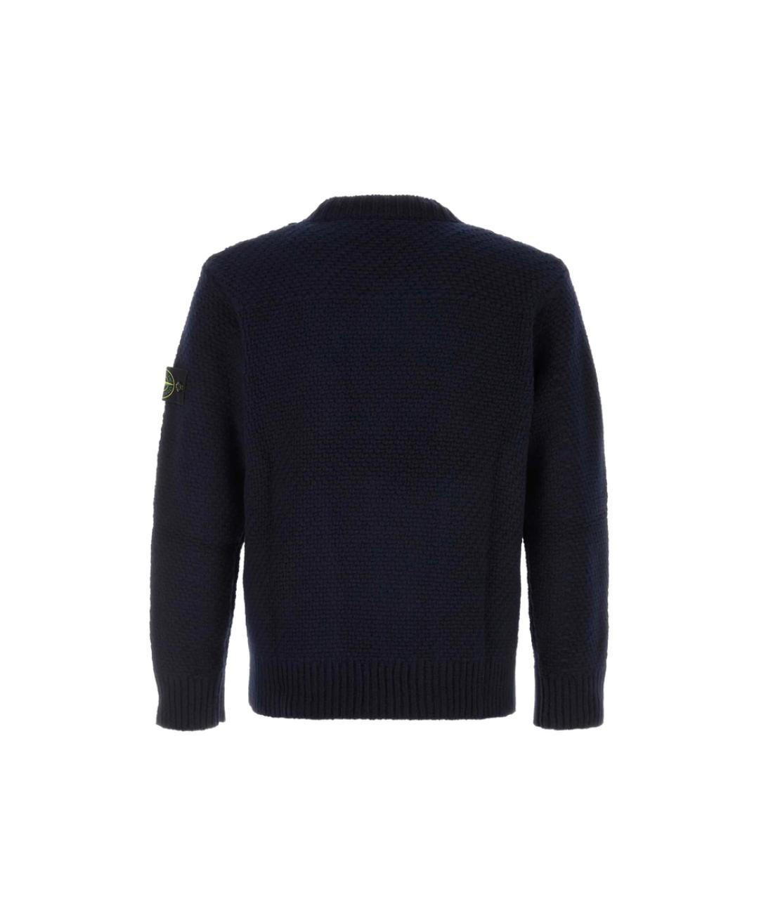 STONE ISLAND Темно-синий шерстяной джемпер / свитер, фото 2