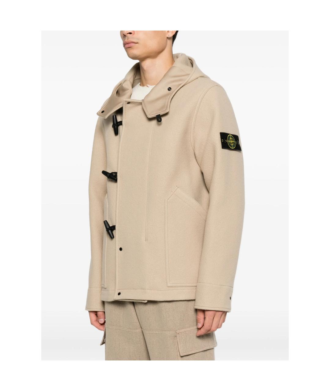 STONE ISLAND Бежевое кашемировое пальто, фото 4