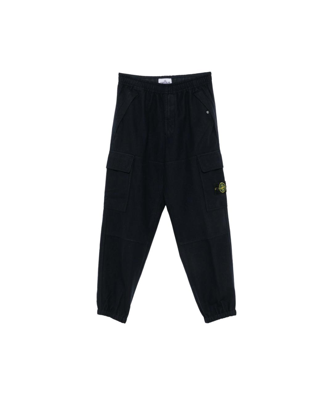 STONE ISLAND Темно-синие шерстяные повседневные брюки, фото 1