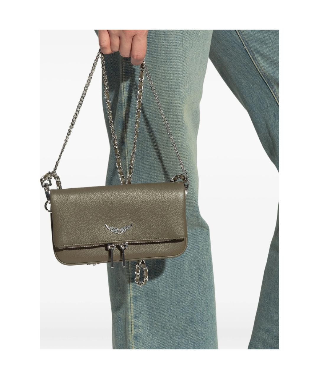 ZADIG & VOLTAIRE Зеленая кожаная сумка тоут, фото 5