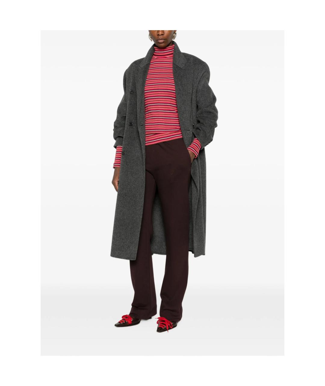 DRIES VAN NOTEN Коричневые хлопковые прямые брюки, фото 3