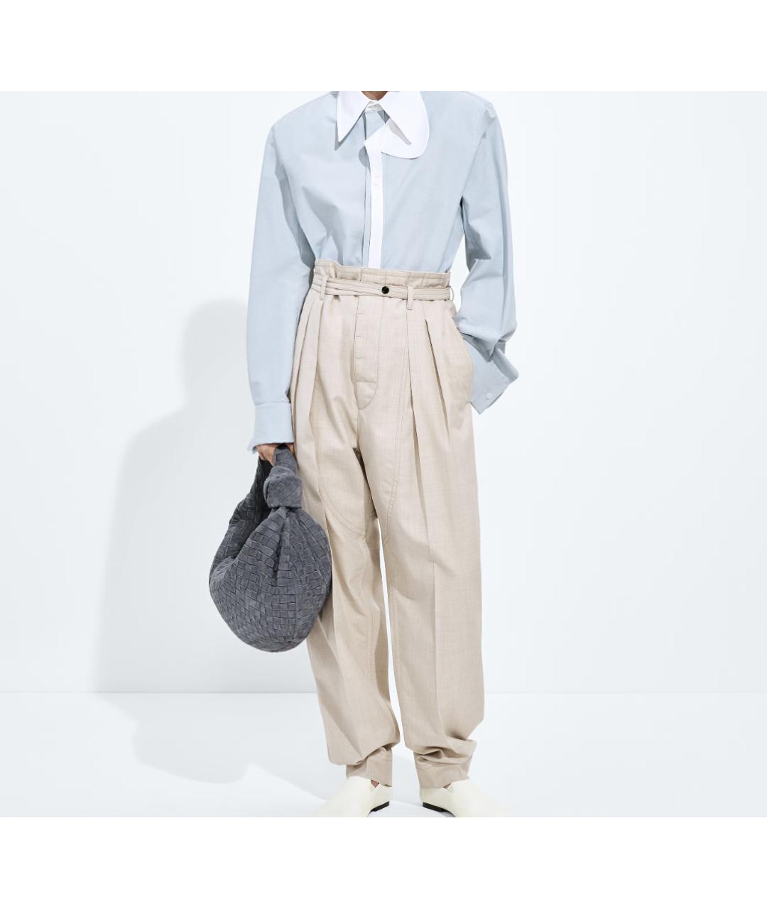 BOTTEGA VENETA Серая кожаная сумка с короткими ручками, фото 2