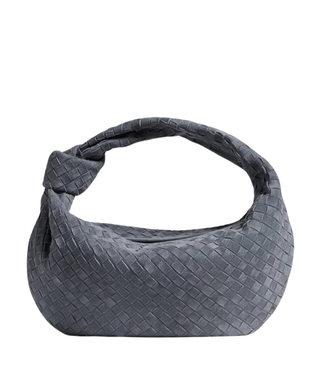 BOTTEGA VENETA Серая кожаная сумка с короткими ручками, фото 1