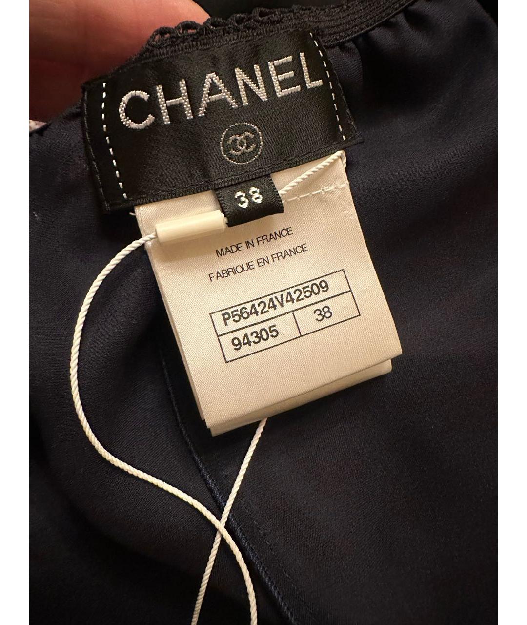 CHANEL Черная шелковая юбка миди, фото 3