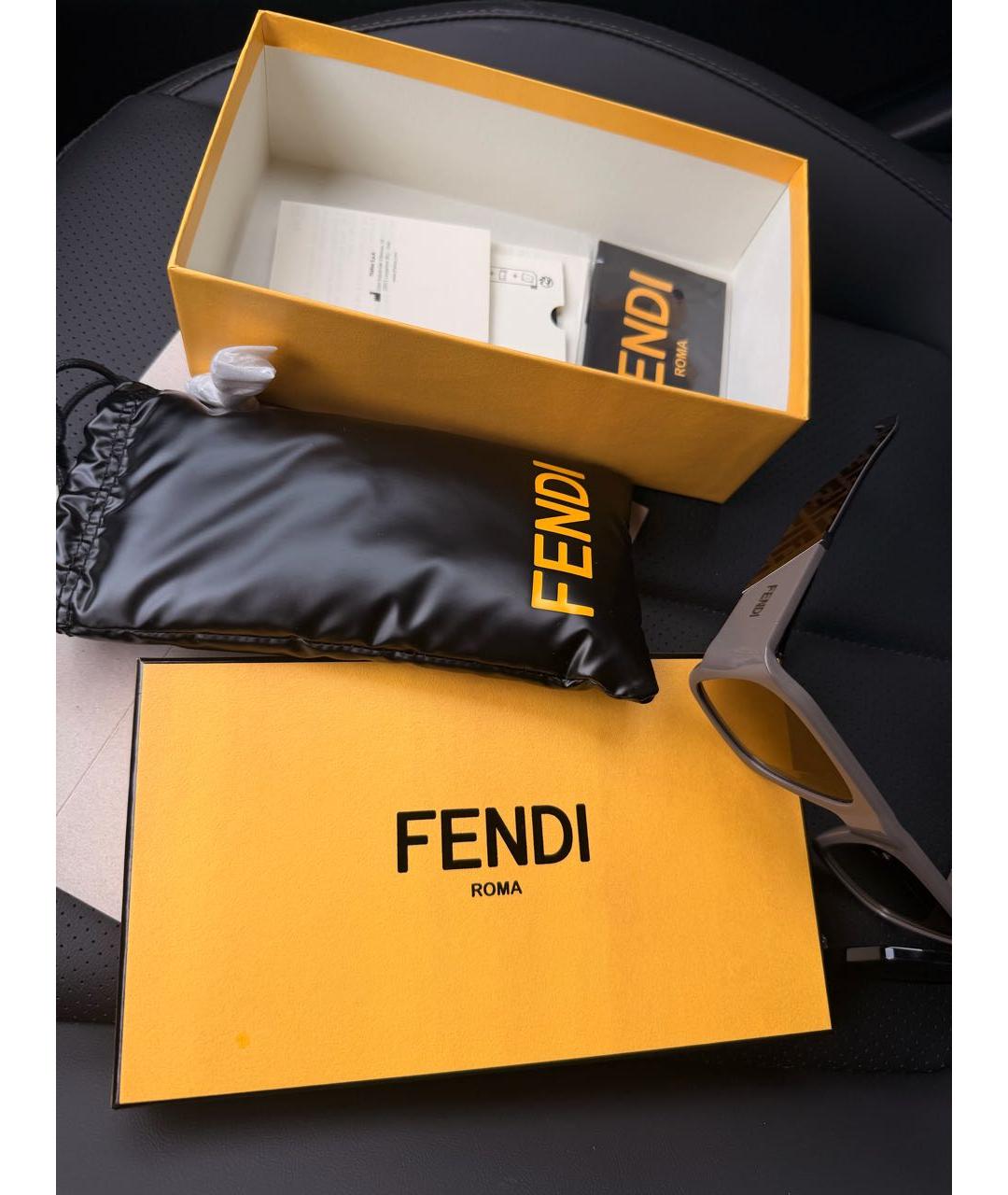 FENDI Антрацитовые пластиковые солнцезащитные очки, фото 5