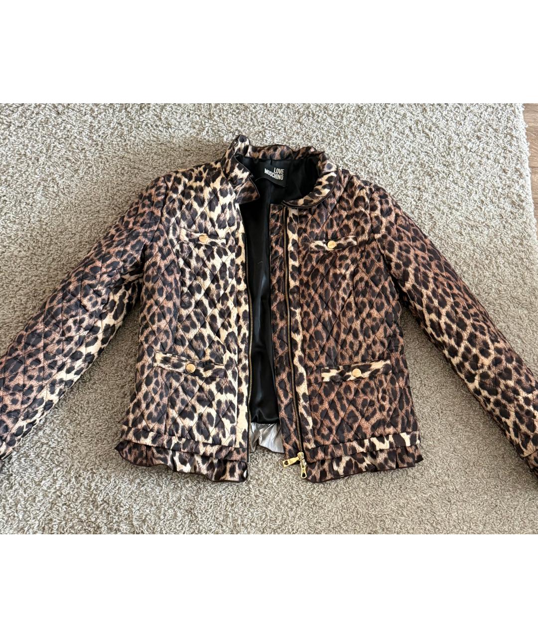 LOVE MOSCHINO Золотая полиэстеровая куртка, фото 4