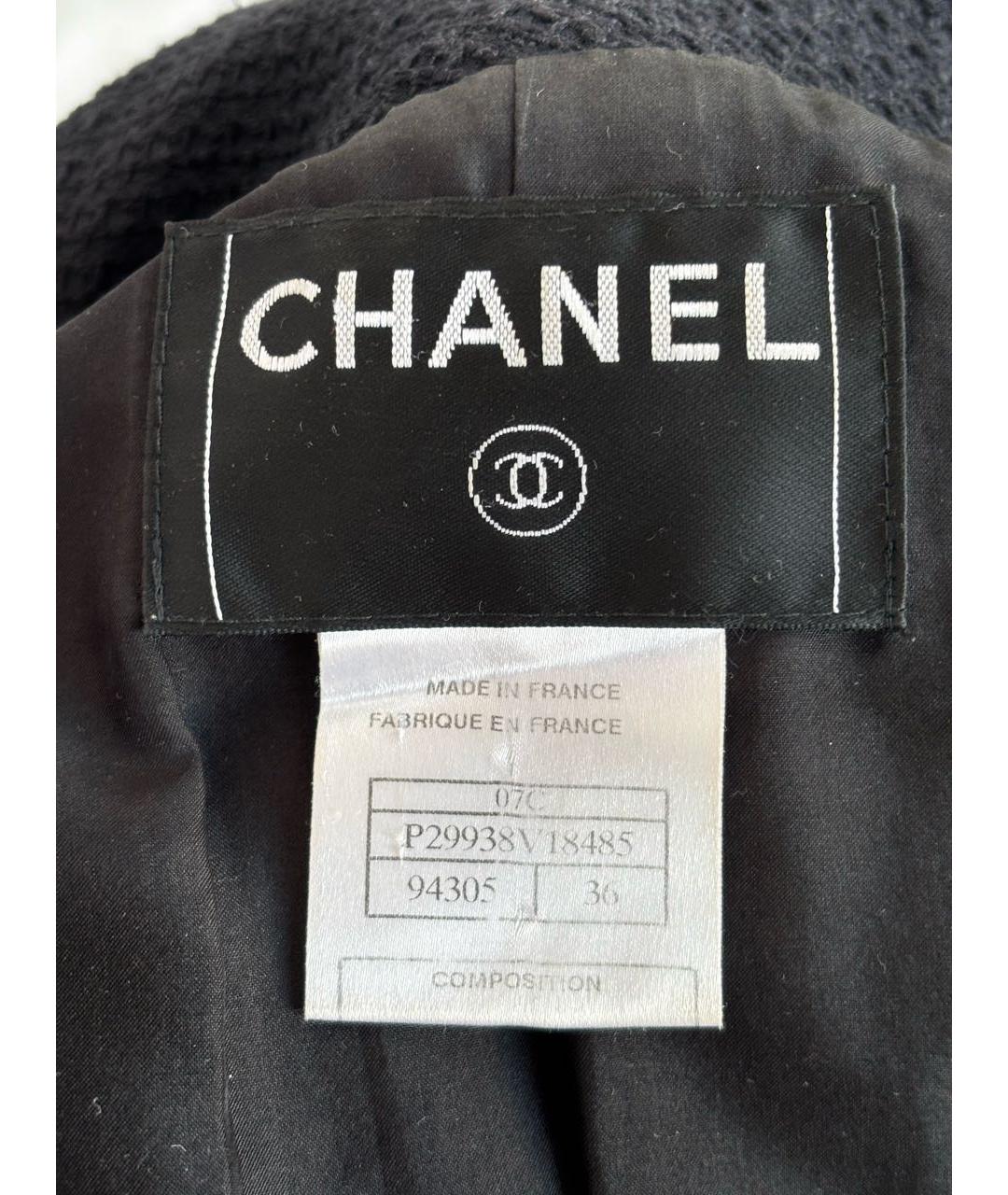 CHANEL Черное хлопковое пальто, фото 4