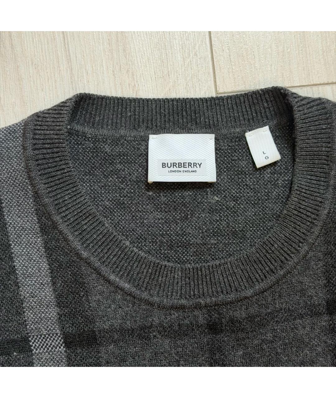 BURBERRY Серая шелковая футболка, фото 3