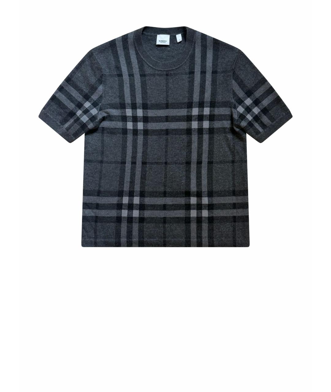 BURBERRY Серая шелковая футболка, фото 1