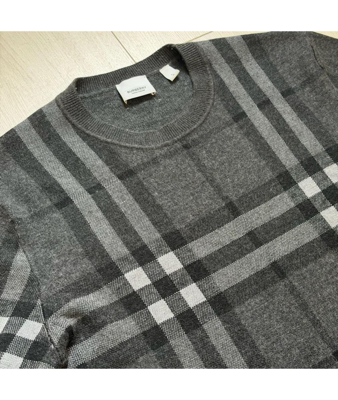 BURBERRY Серая шелковая футболка, фото 4