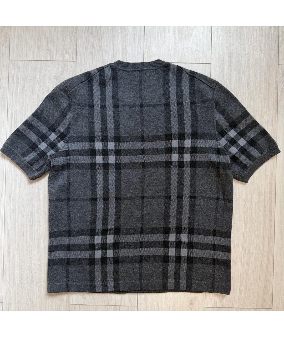BURBERRY Серая шелковая футболка, фото 2