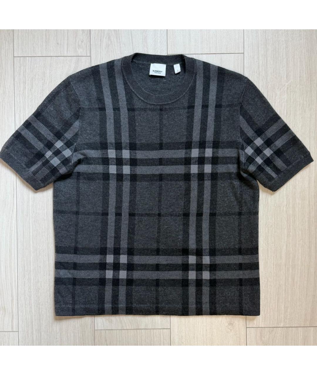 BURBERRY Серая шелковая футболка, фото 6