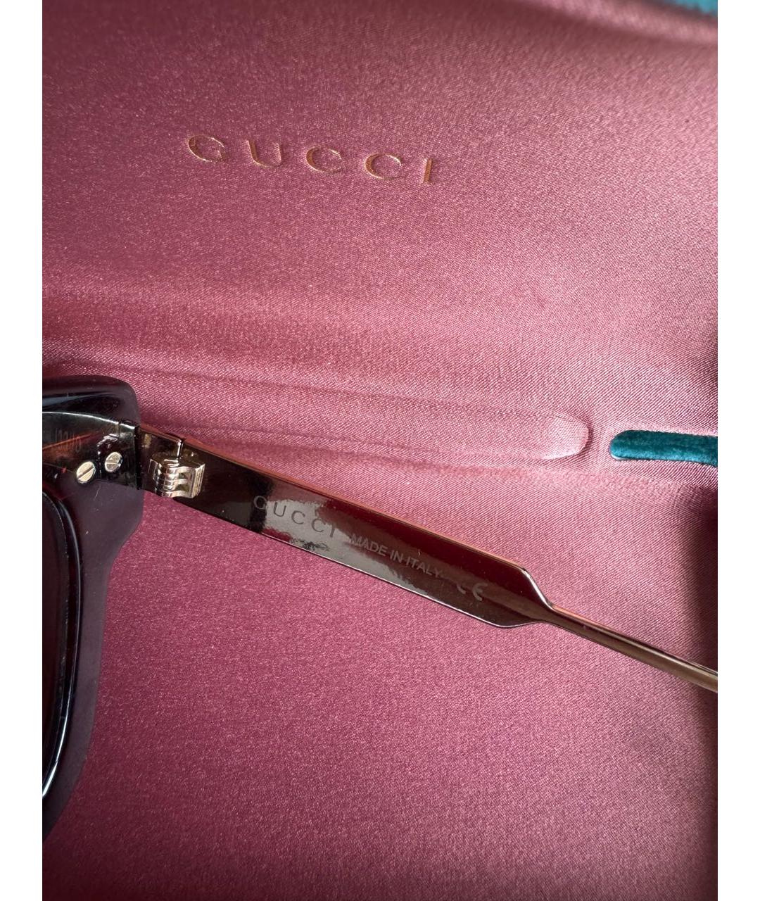 GUCCI Коричневые пластиковые солнцезащитные очки, фото 6
