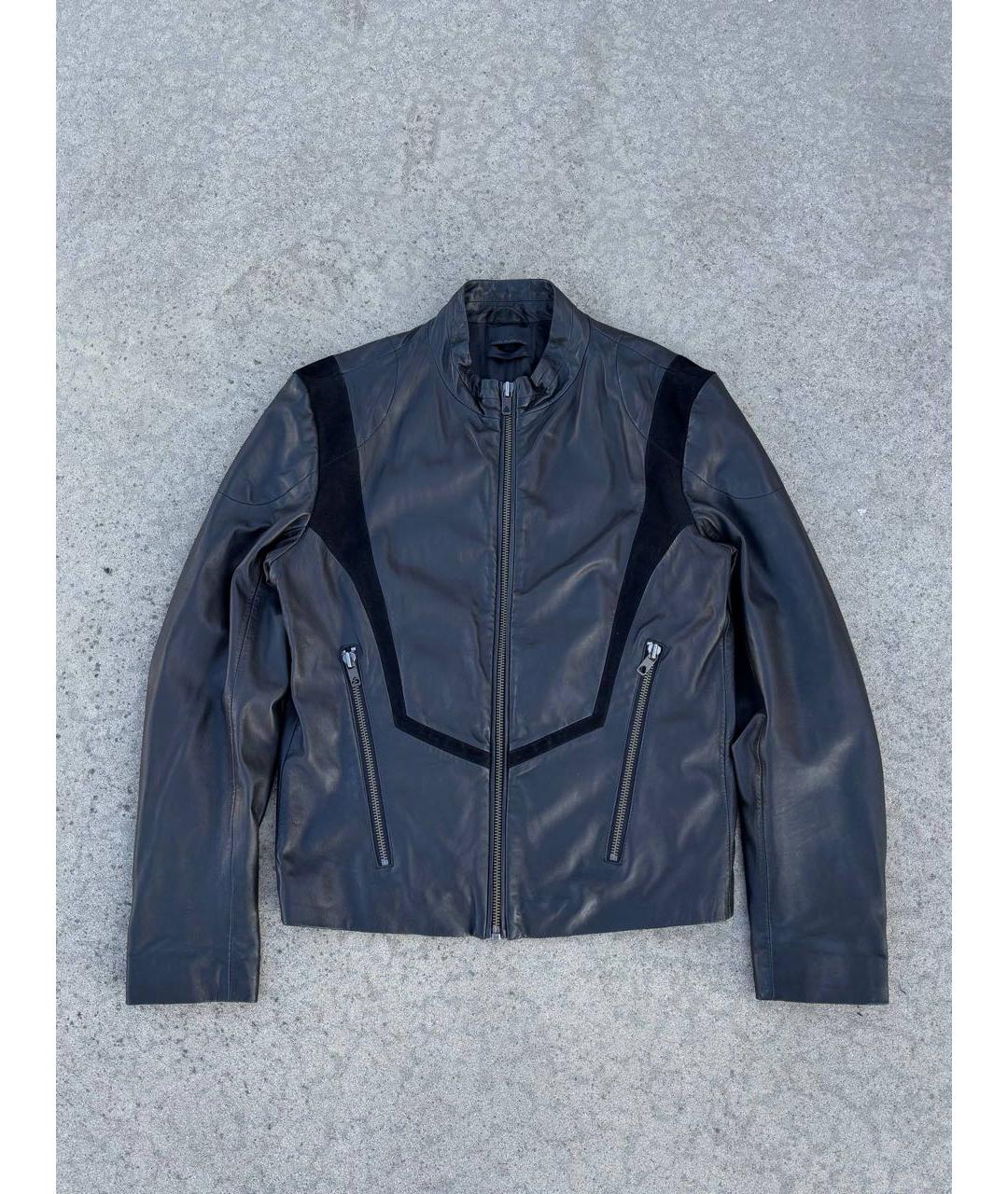 DIESEL BLACK GOLD Черная кожаная куртка, фото 7