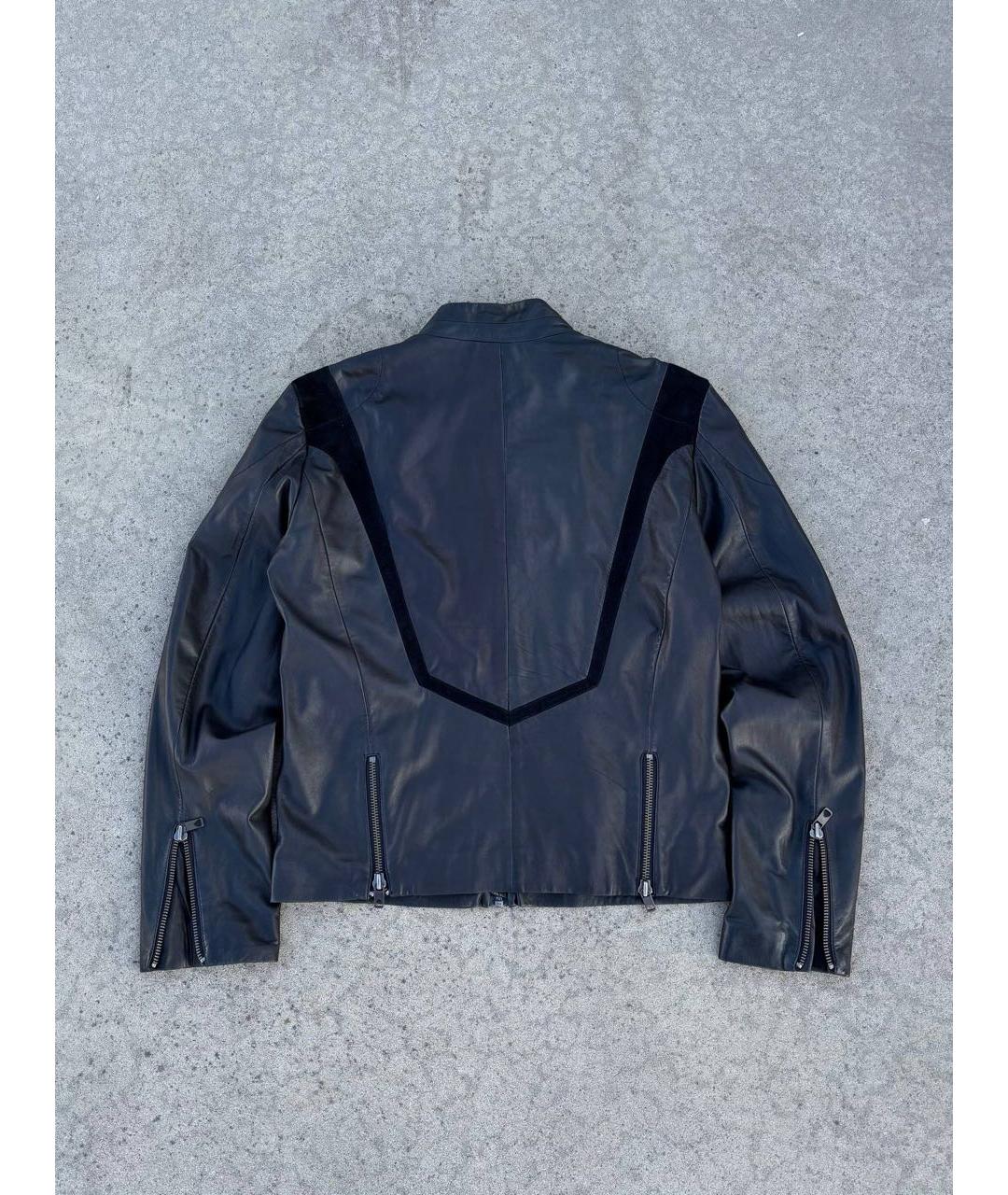 DIESEL BLACK GOLD Черная кожаная куртка, фото 3