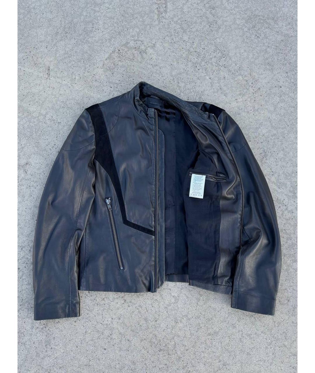 DIESEL BLACK GOLD Черная кожаная куртка, фото 5