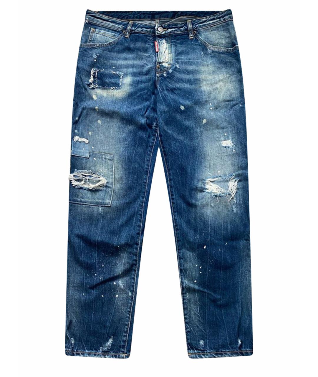 DSQUARED2 Синие хлопковые джинсы слим, фото 4