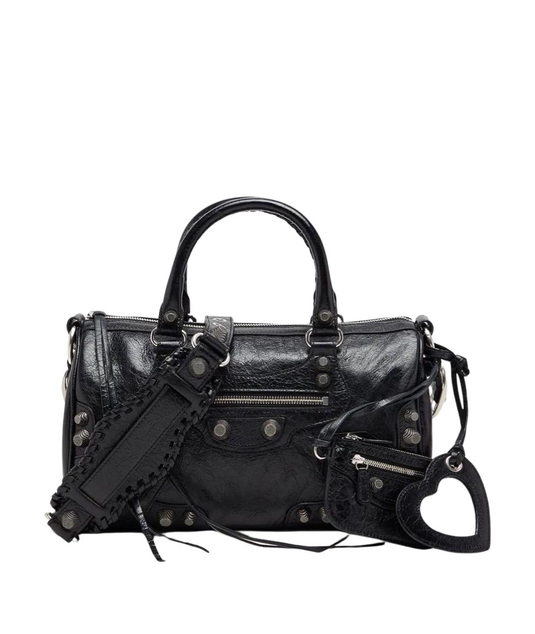 BALENCIAGA Черная кожаная сумка с короткими ручками, фото 1