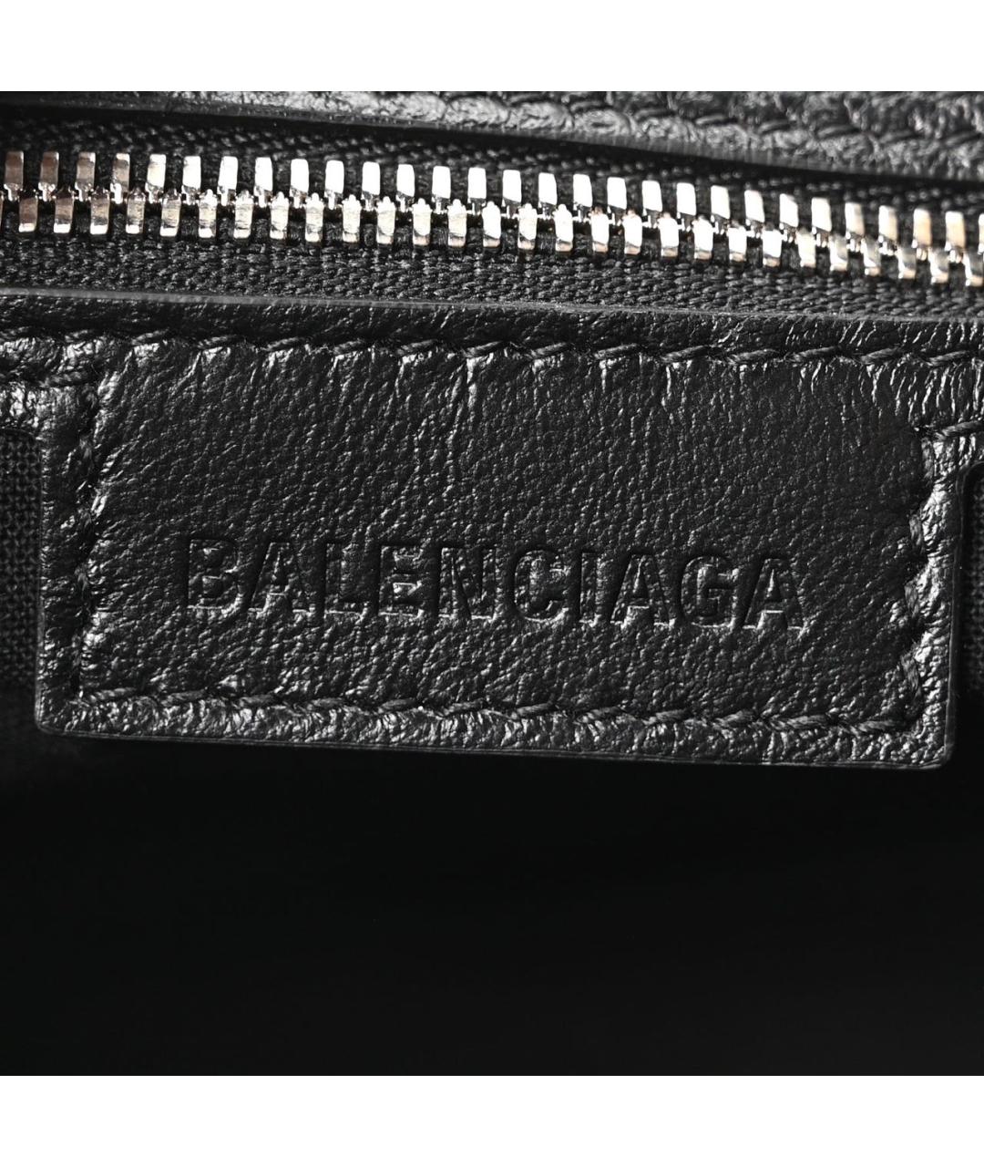 BALENCIAGA Черная кожаная сумка с короткими ручками, фото 5