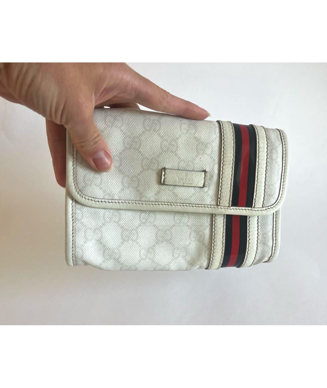 GUCCI Белая поясная сумка из канвы, фото 6