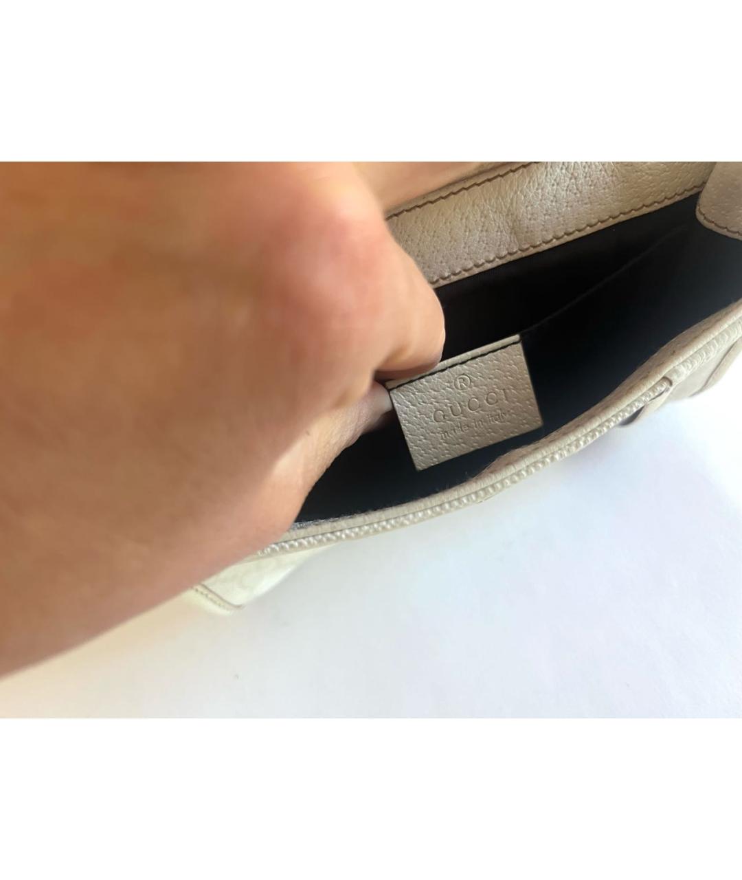 GUCCI Белая поясная сумка из канвы, фото 4