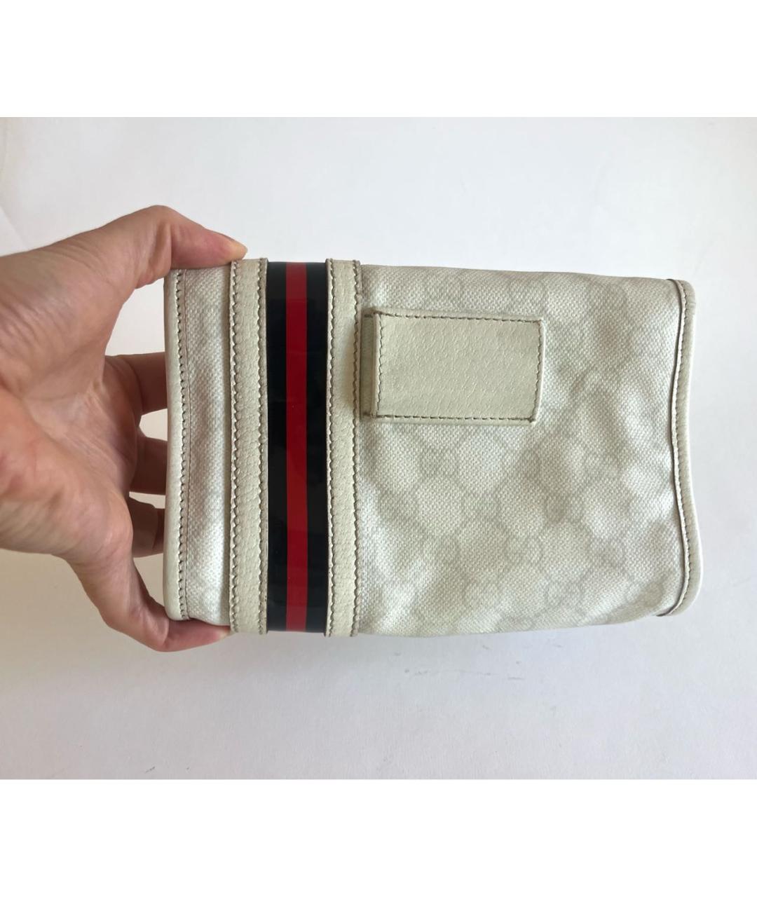 GUCCI Белая поясная сумка из канвы, фото 7