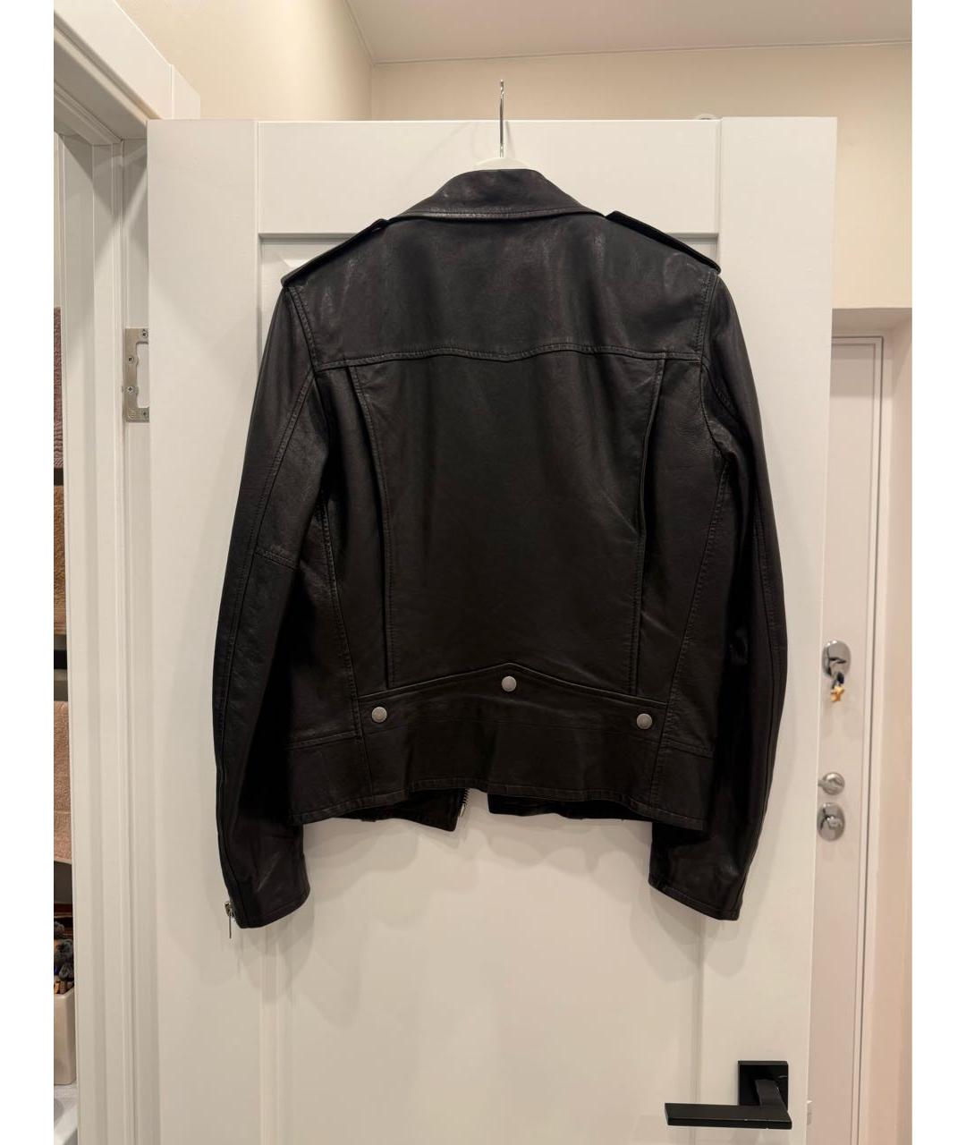 SAINT LAURENT Черная кожаная куртка, фото 2