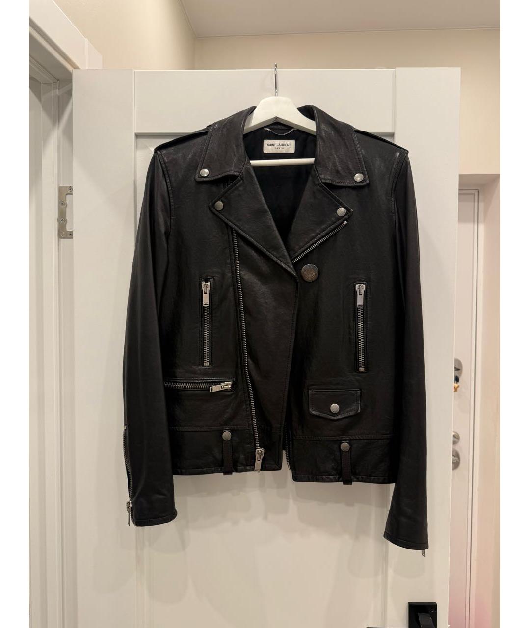 SAINT LAURENT Черная кожаная куртка, фото 5