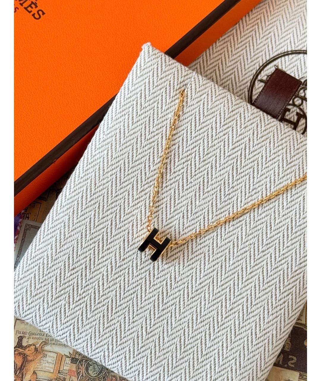 HERMES Черная металлическая подвеска, фото 4