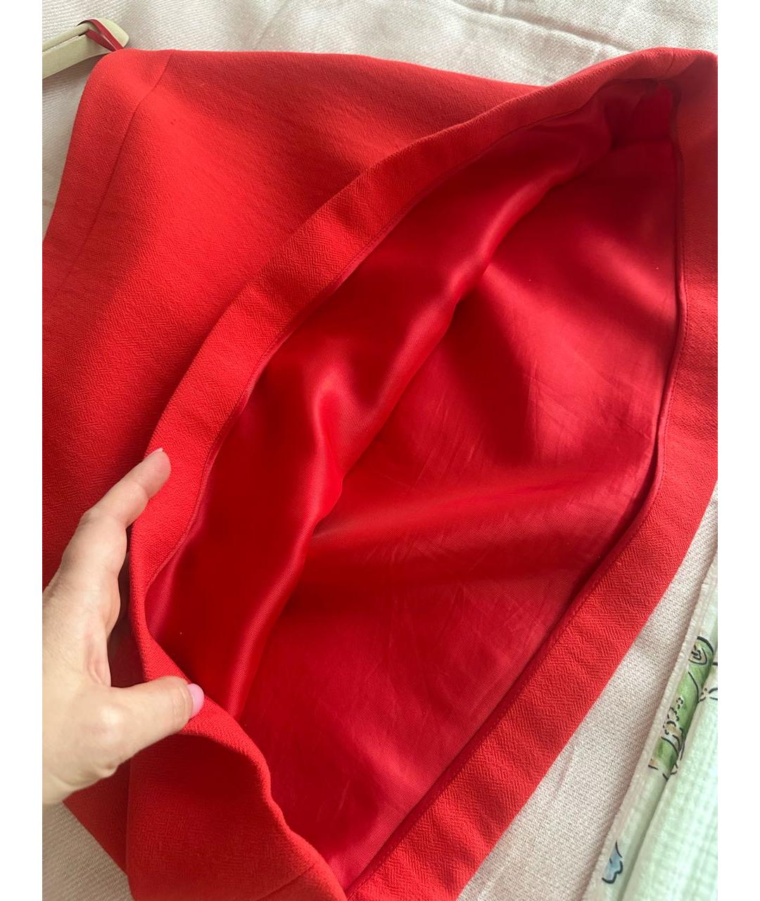 MIU MIU Коралловая вискозная юбка мини, фото 4