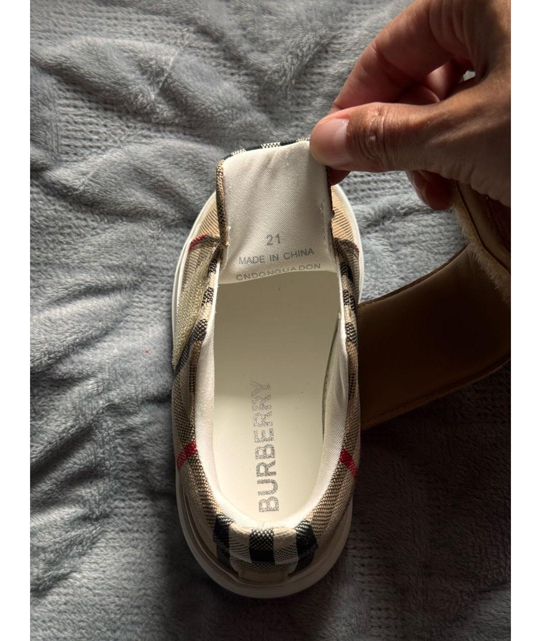 BURBERRY Бежевые кеды, фото 3