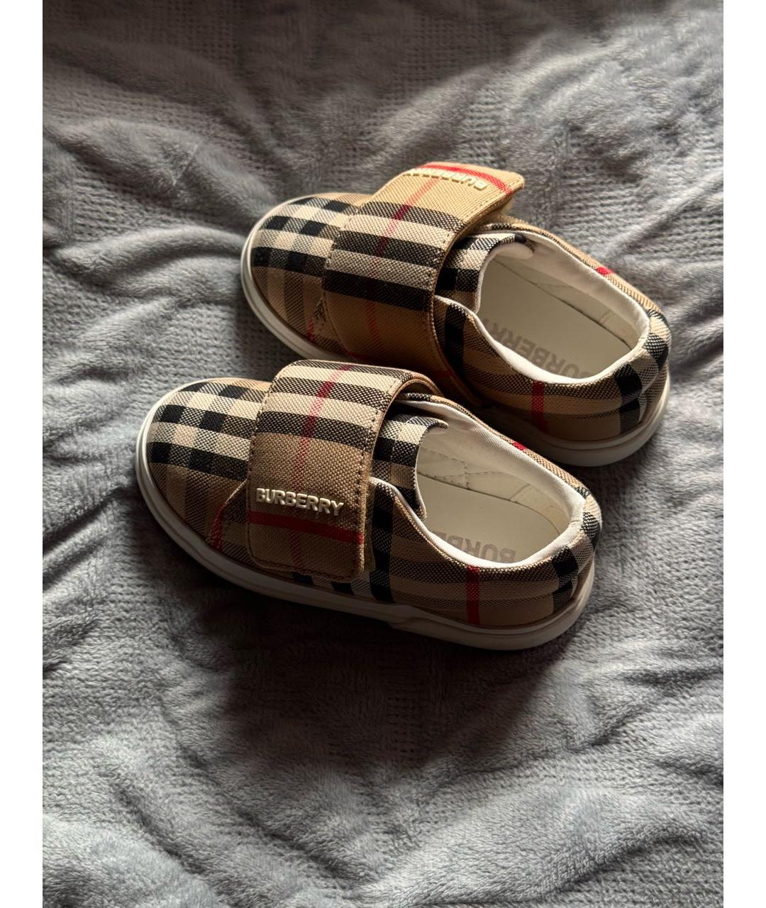 BURBERRY Бежевые кеды, фото 4