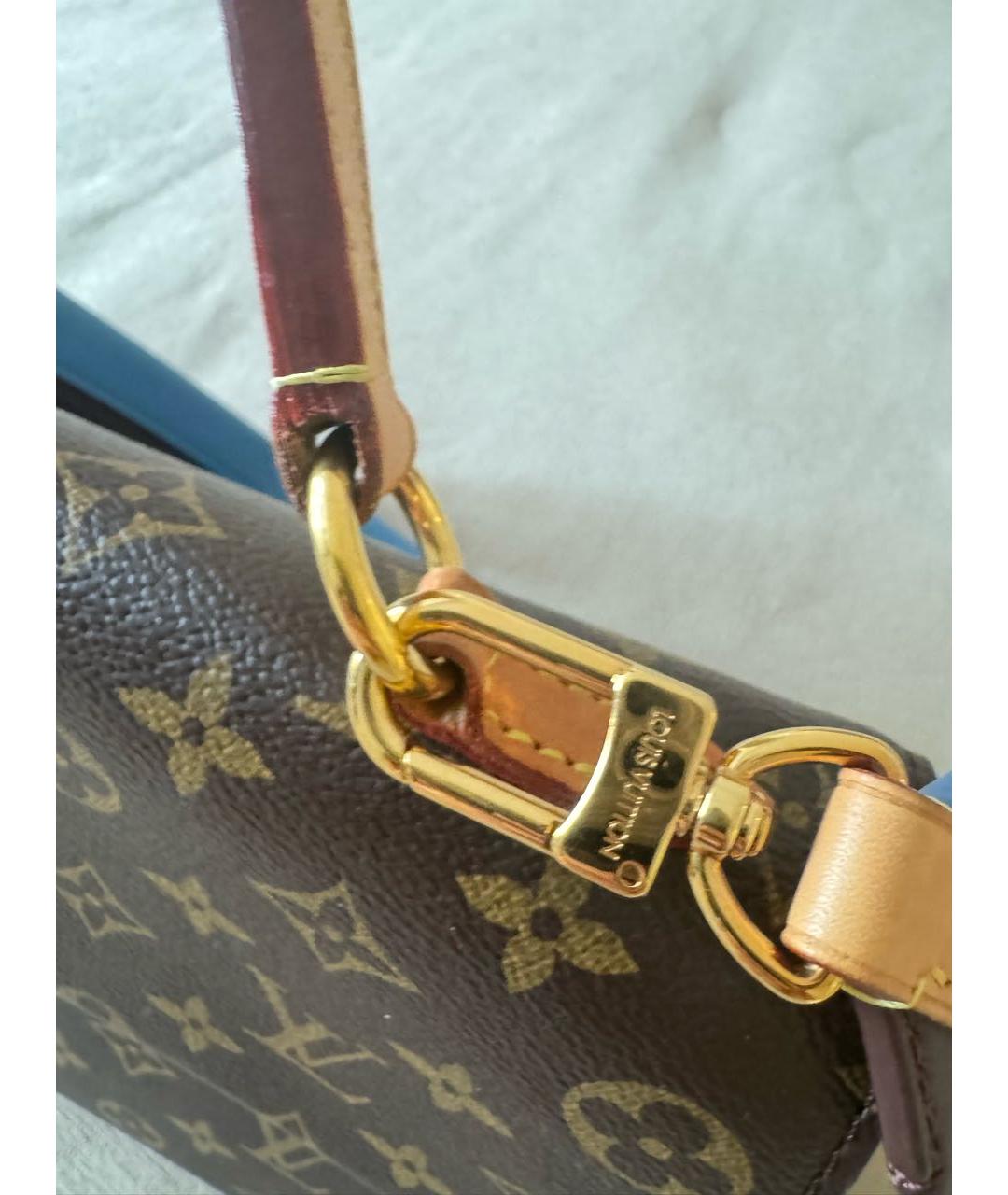LOUIS VUITTON Коричневая кожаная сумка с короткими ручками, фото 3