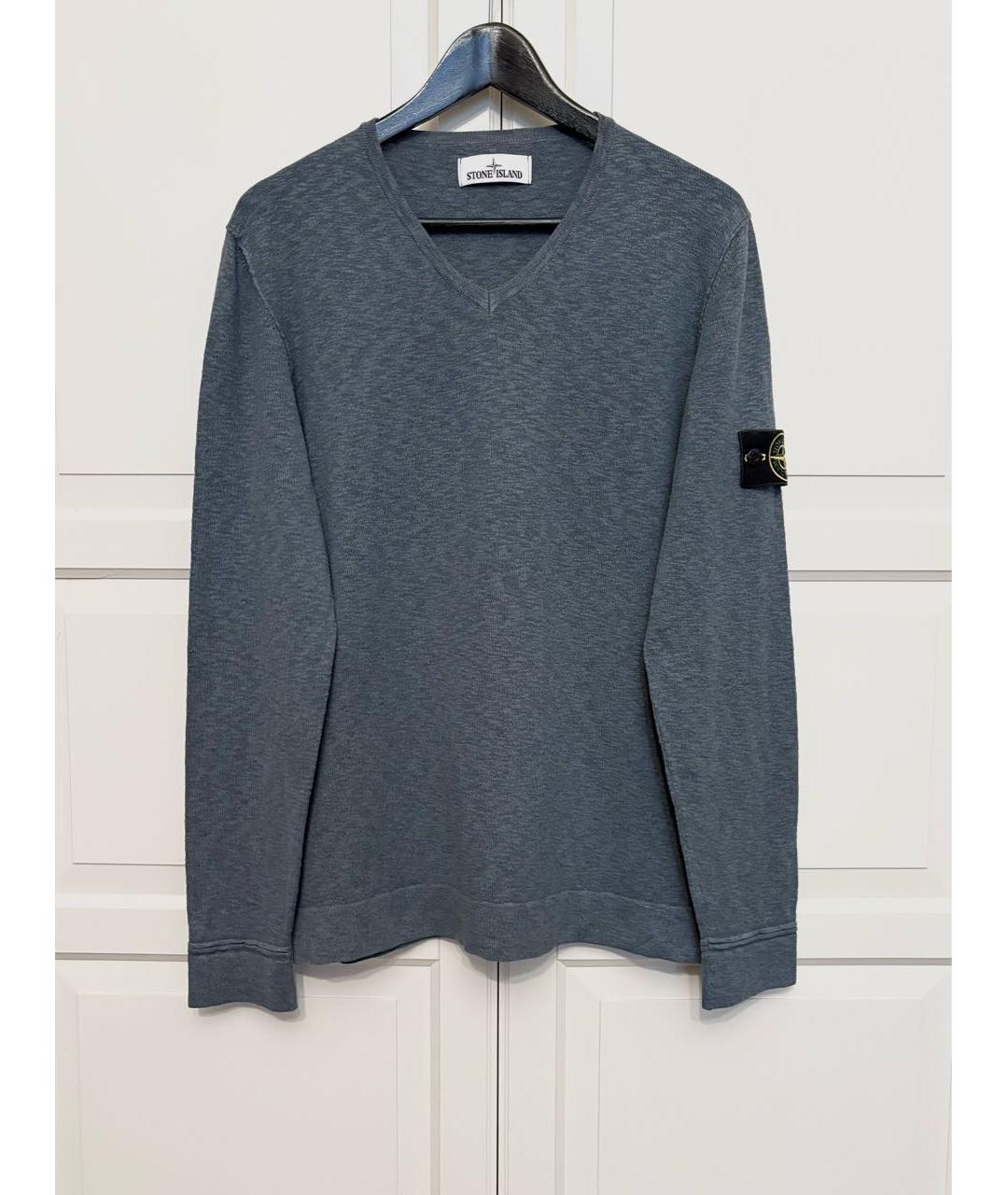 STONE ISLAND Серый хлопковый джемпер / свитер, фото 6