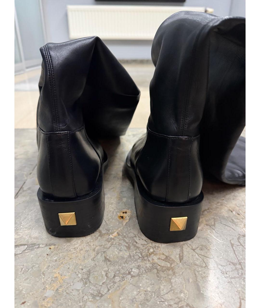 VALENTINO Черные кожаные ботфорты, фото 4