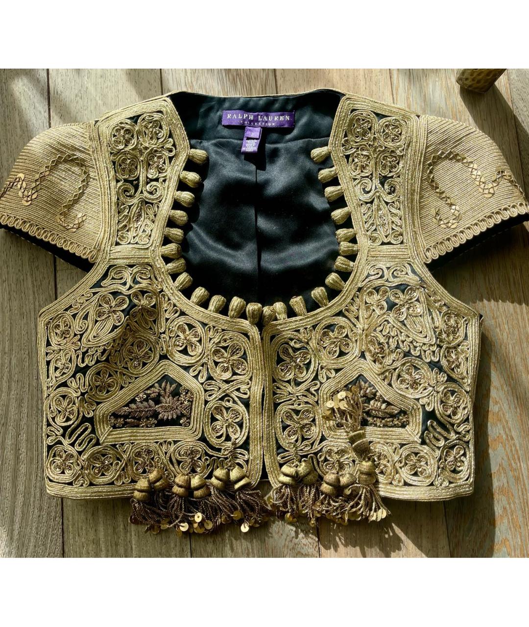 RALPH LAUREN COLLECTION Золотой шелковый жилет, фото 3