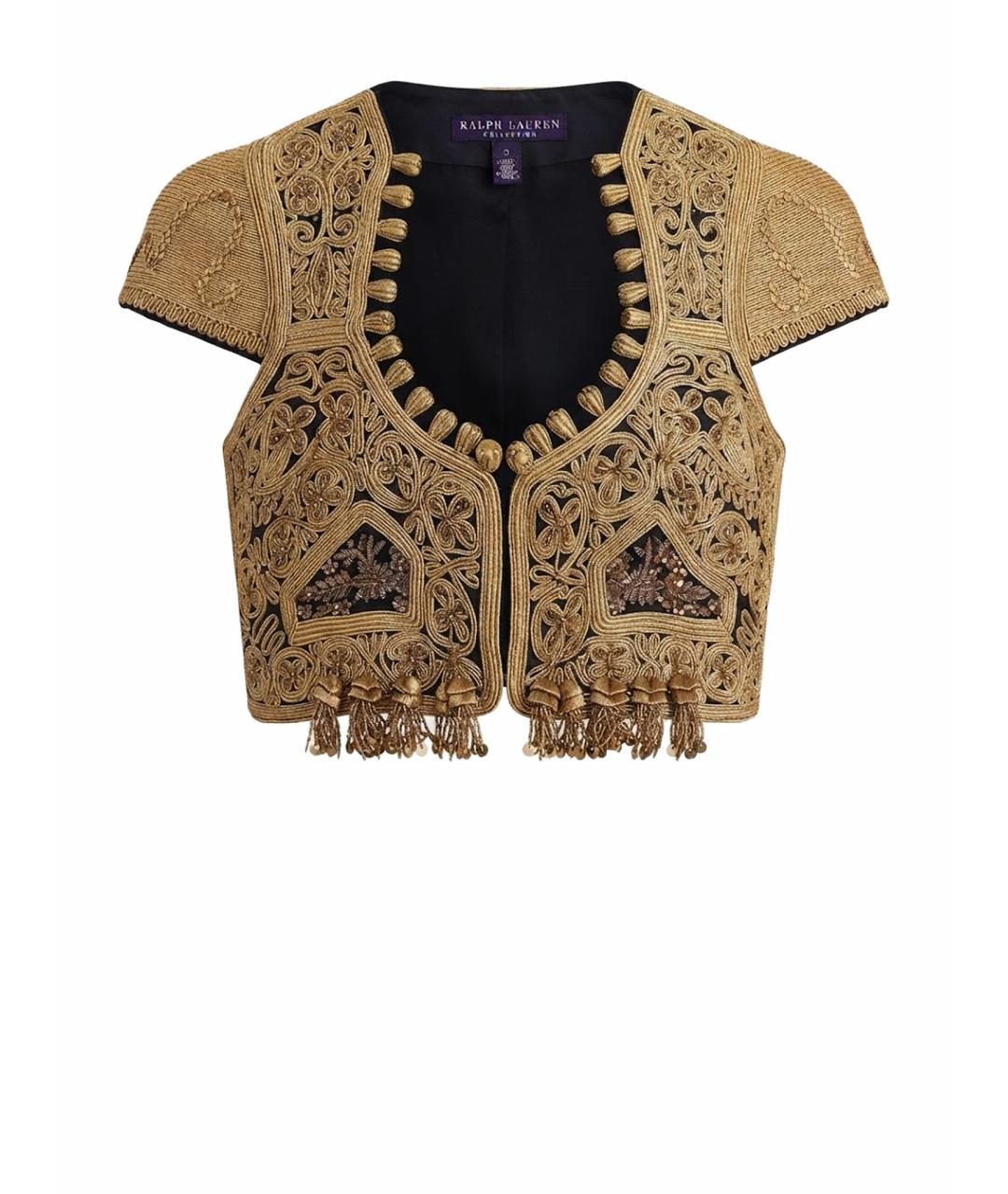 RALPH LAUREN COLLECTION Золотой шелковый жилет, фото 1