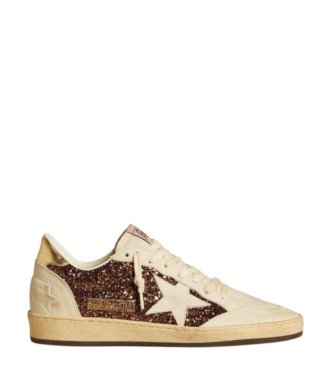 GOLDEN GOOSE Бежевые кожаные кеды, фото 1