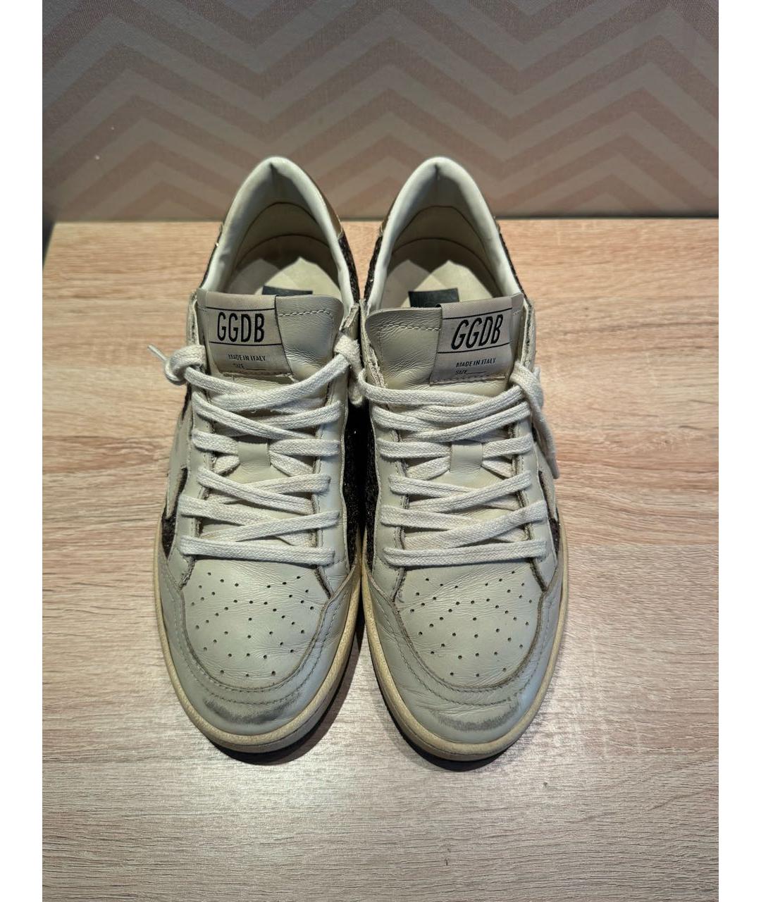 GOLDEN GOOSE Бежевые кожаные кеды, фото 2