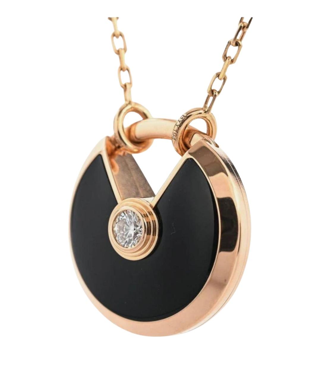 CARTIER Черная подвеска из розового золота, фото 1