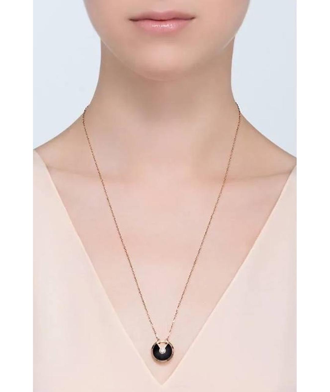 CARTIER Черная подвеска из розового золота, фото 2