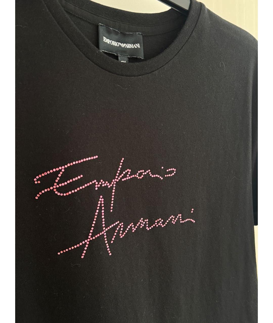 EMPORIO ARMANI Черный хлопковый детская футболка / топ, фото 4