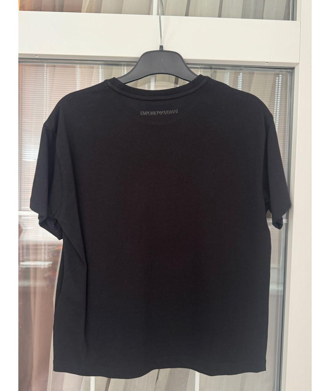 EMPORIO ARMANI Черный хлопковый детская футболка / топ, фото 2