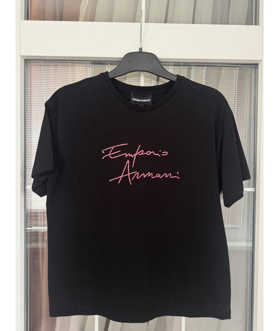 EMPORIO ARMANI Черный хлопковый детская футболка / топ, фото 6