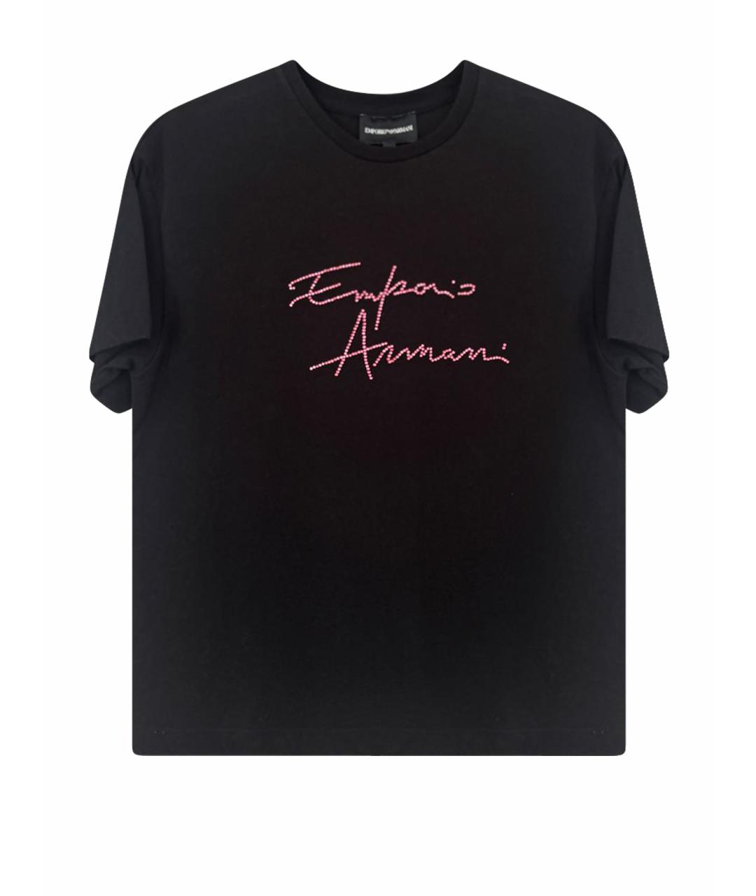 EMPORIO ARMANI Черный хлопковый детская футболка / топ, фото 1