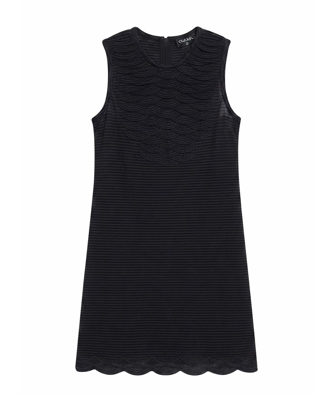 CHANEL Антрацитовое хлопковое коктейльное платье, фото 1