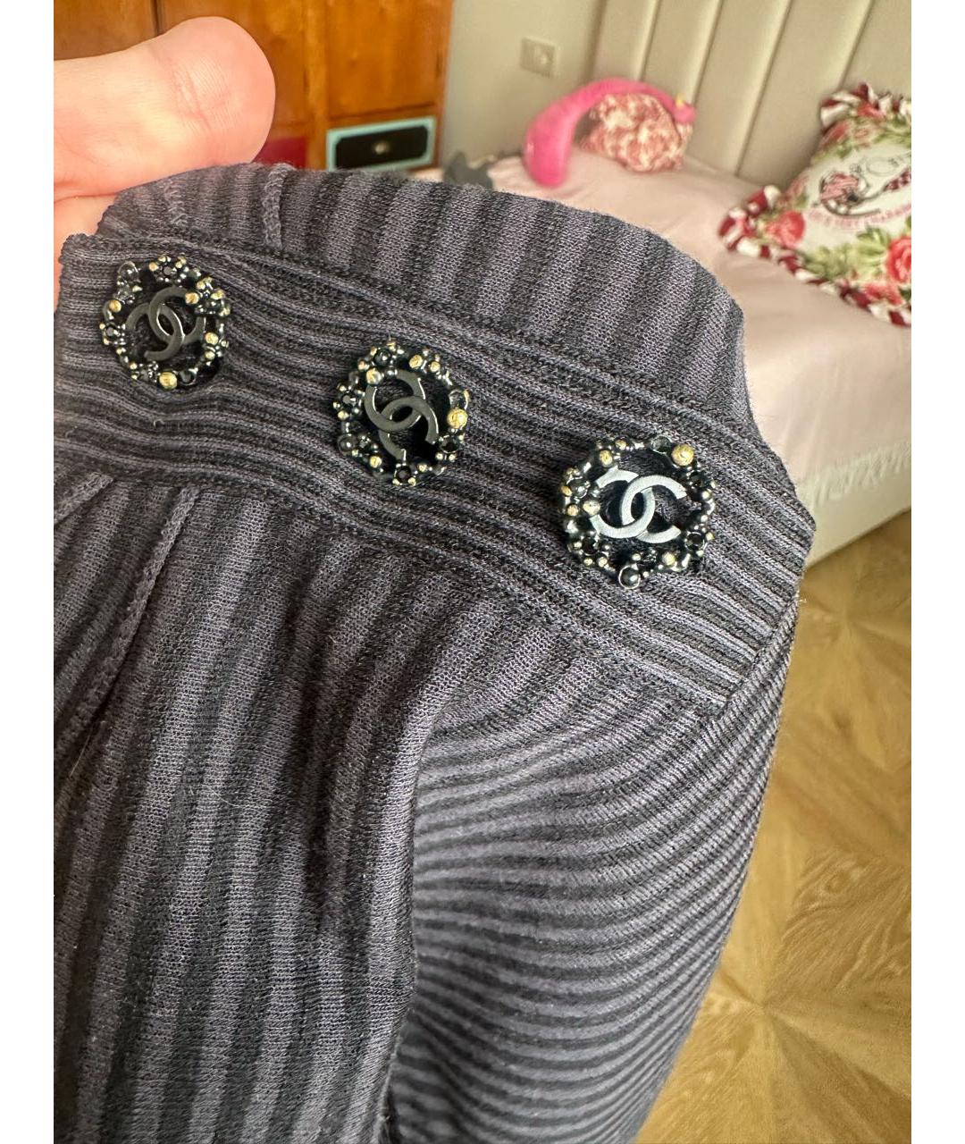 CHANEL Антрацитовое хлопковое коктейльное платье, фото 6